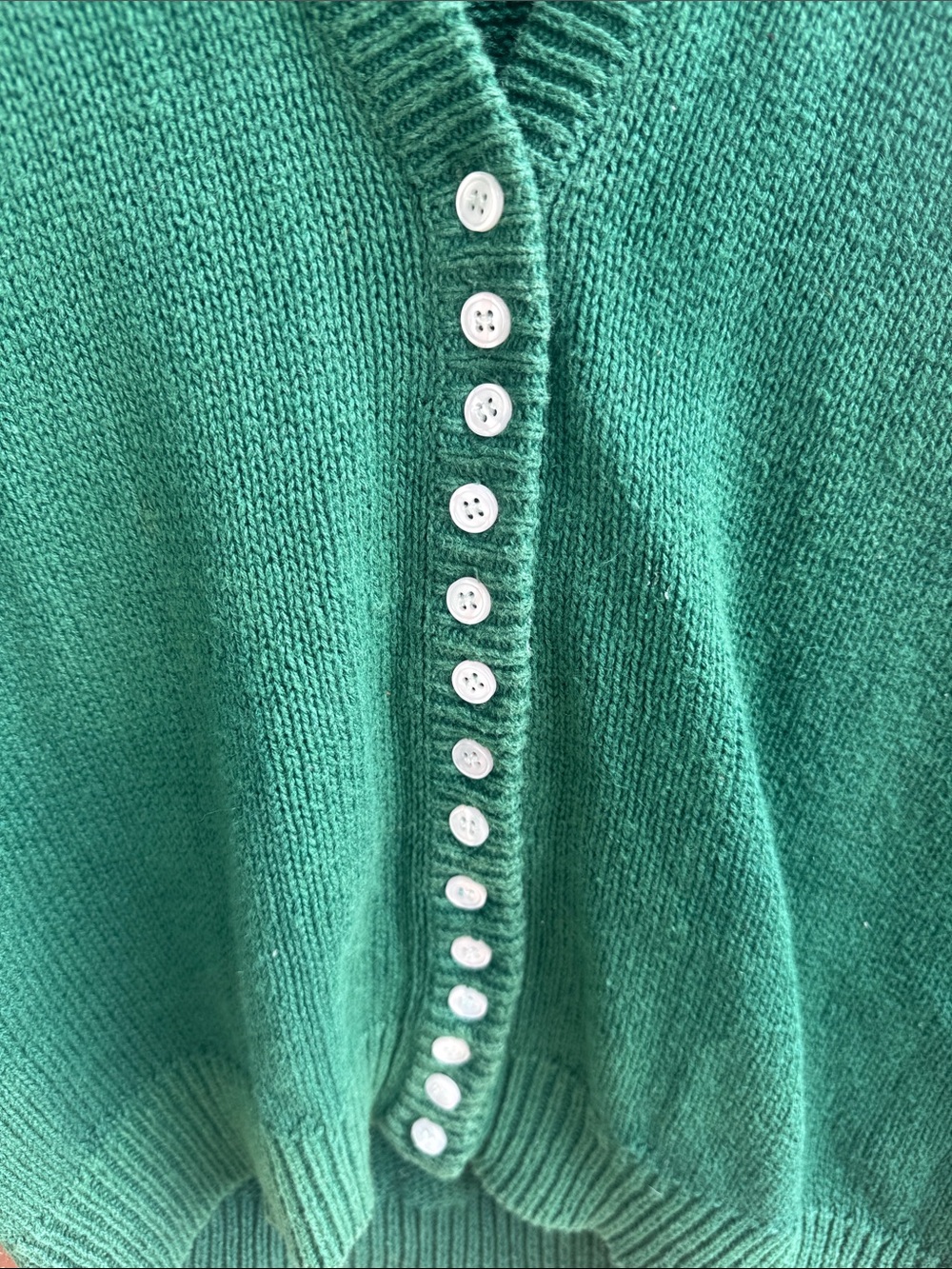 Vintage Green Button-Up Women's Cardigan - Picture 2 of 10